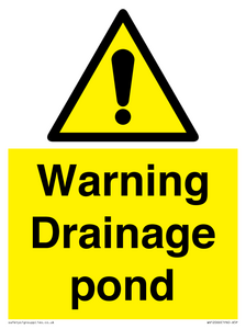 Warning Drainage pond